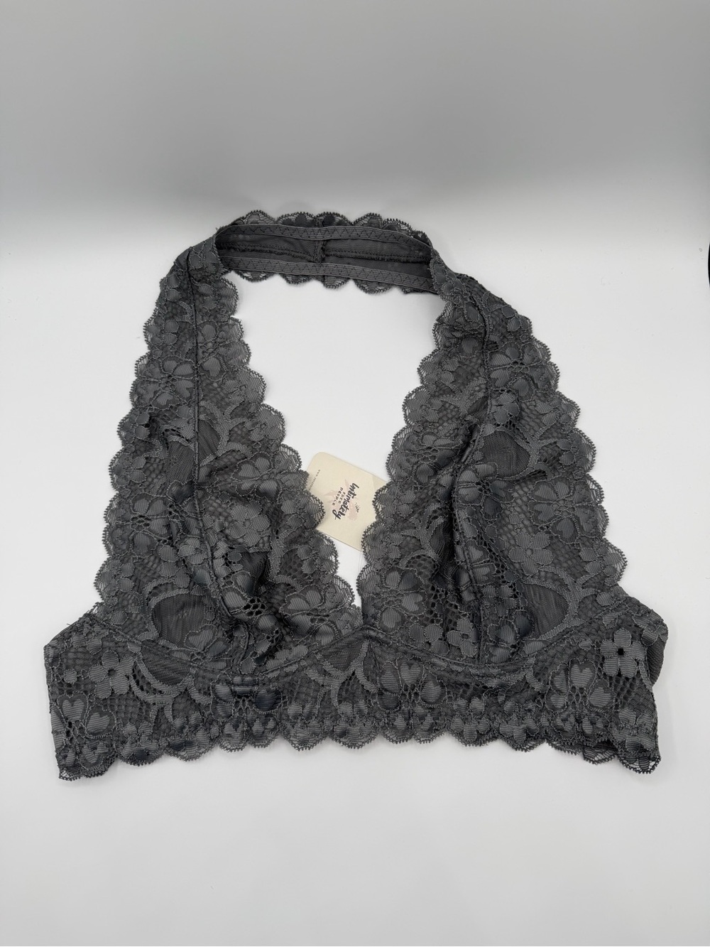 Free People Charcoal Lace Halter Bralette